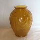 Art Deco Vase in Cracked Amber Crystal