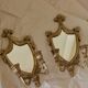 Pair of Vintage Double Arm Italian Brass Sconces with Mirror