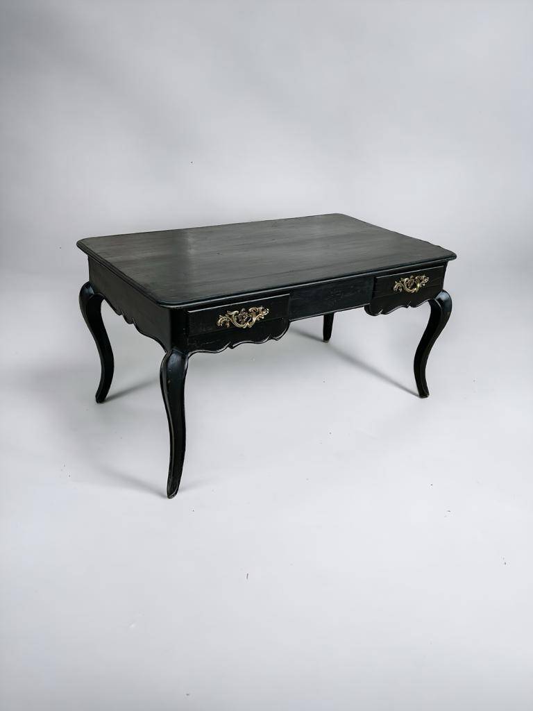 Louis XV Style Flat Desk Black Lacquered 19th Century