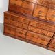Antique very large American oak grain / apothecary cabinet, ca 1900