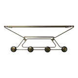 Vintage 1960s golden brass wall coat rack