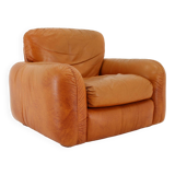 1970s  Cognac Leather Armchair ,Italy