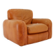 Fauteuil en cuir cognac des années 1970, Italie