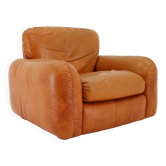 1970s  Cognac Leather Armchair ,Italy