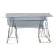 Vintage minimalist desk table steel and glass