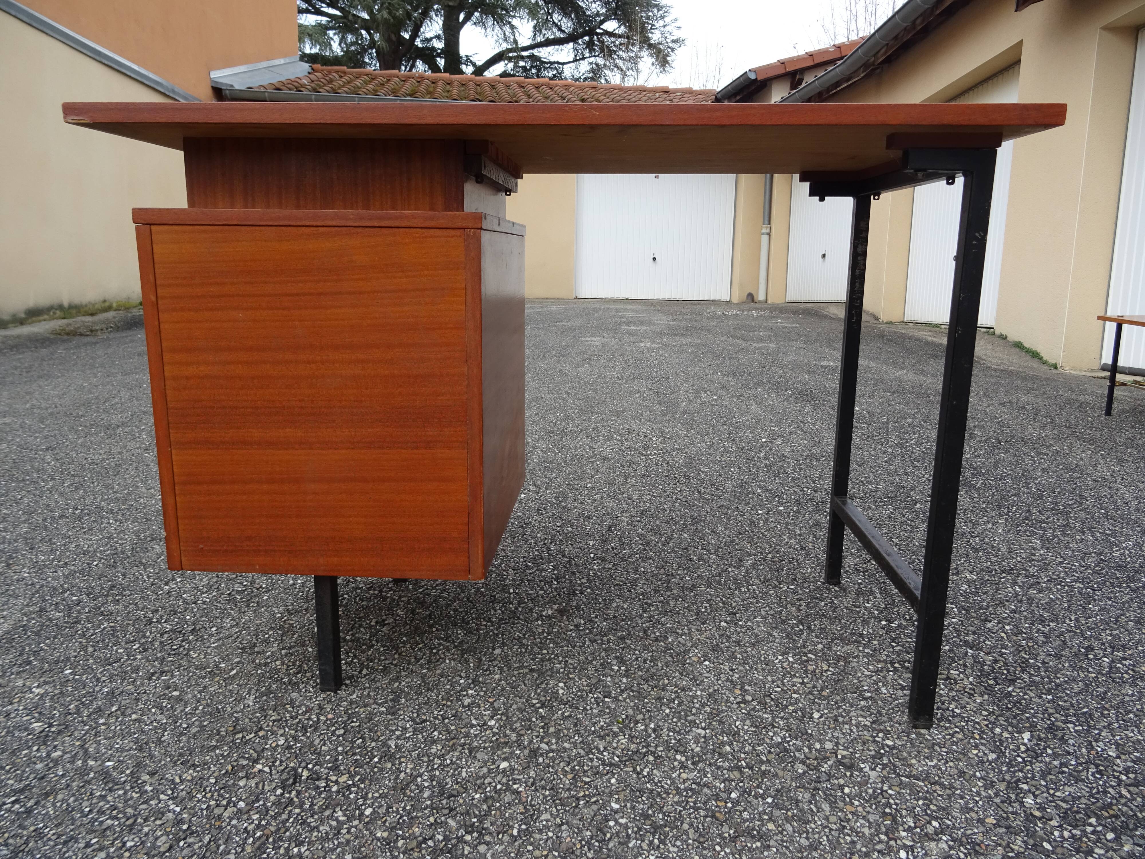 Vintage wood metal desk from the 60s