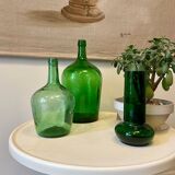 Green glass vase