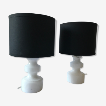 Pair of white marble lamp