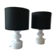 Pair of white marble lamp