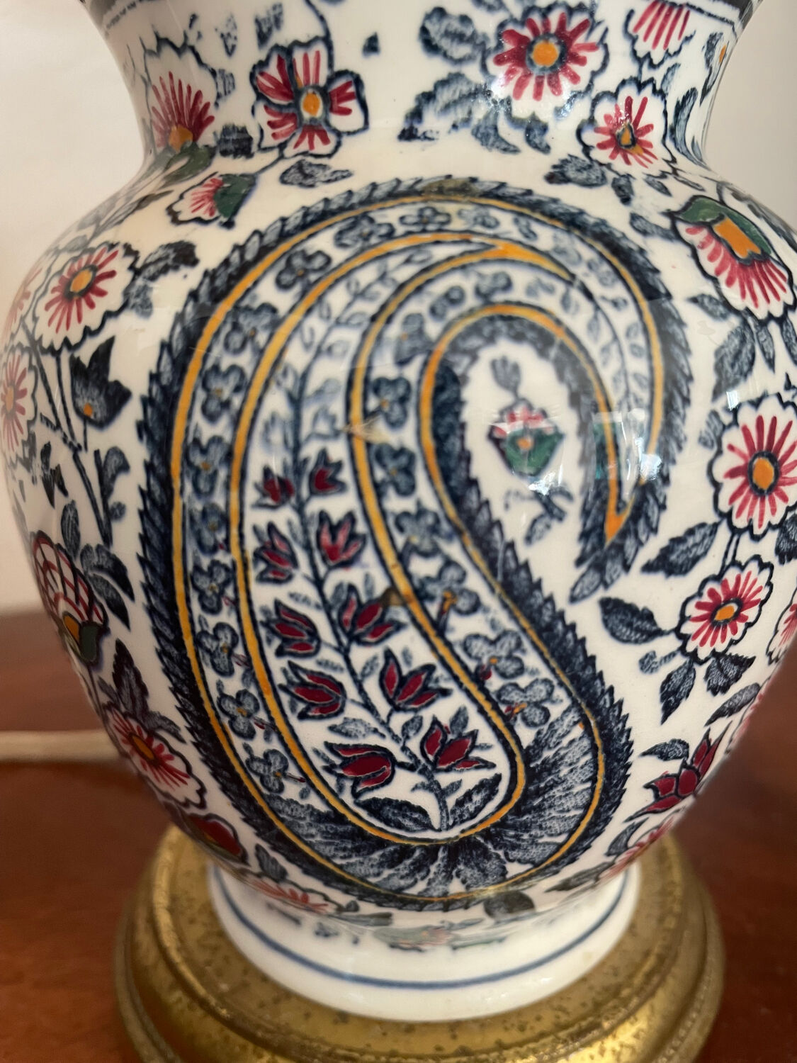 Old earthenware lamp from Gien