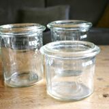 Ensemble de 3 pots vintage en verre La Conserve