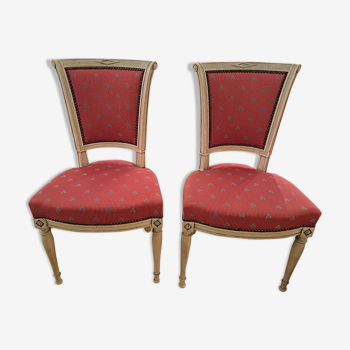 Pair of weathered Consulate style chairs