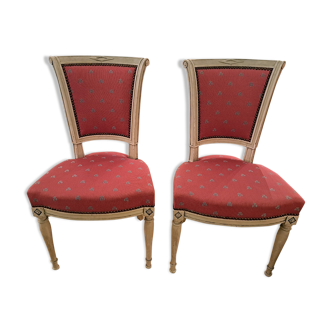 Pair of weathered Consulate style chairs