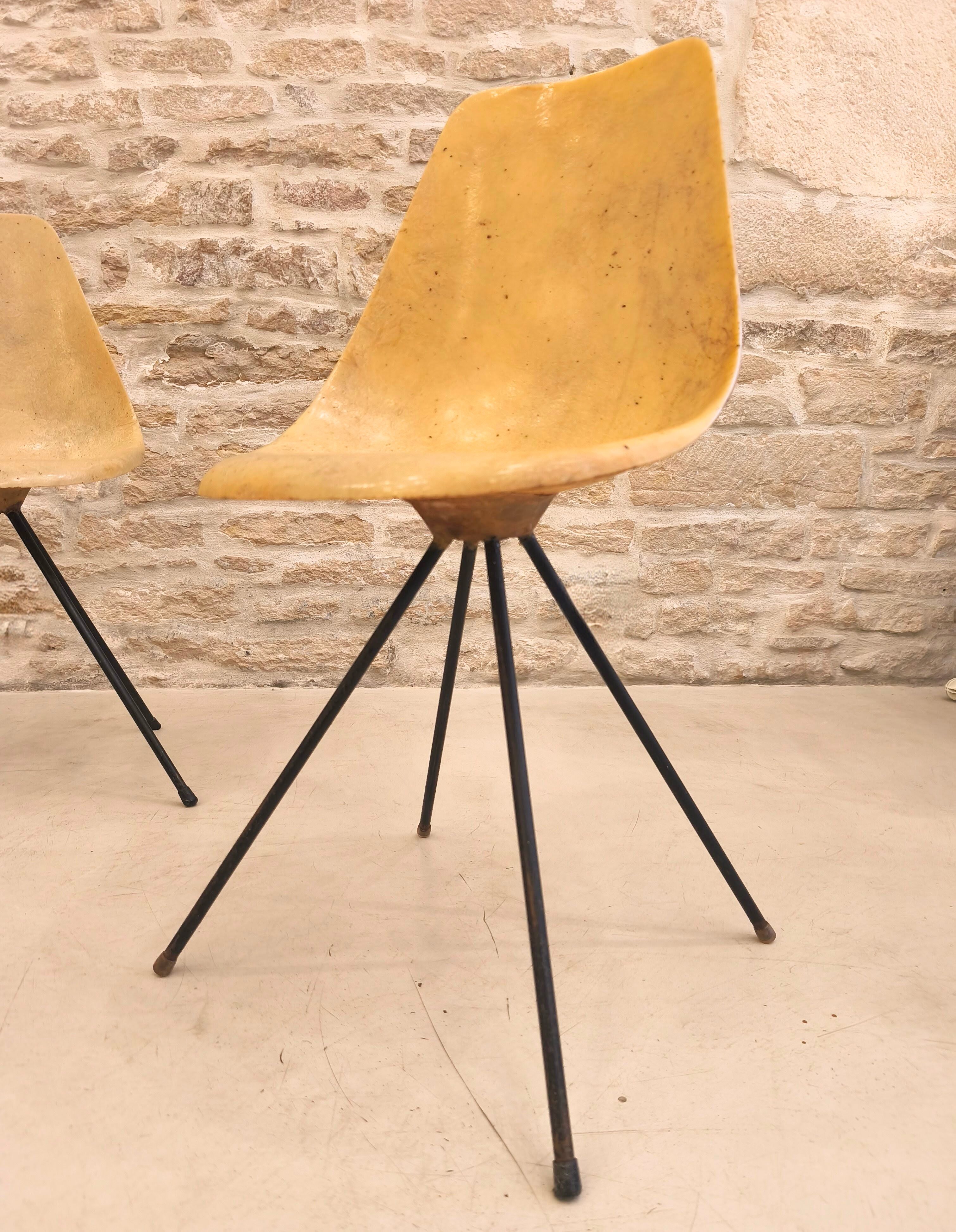 Paire de chaises design Jean Raymond Picard édition Seta, 1950