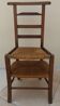Chaise de prière vintage en bois, paille tressée double, siège relevable