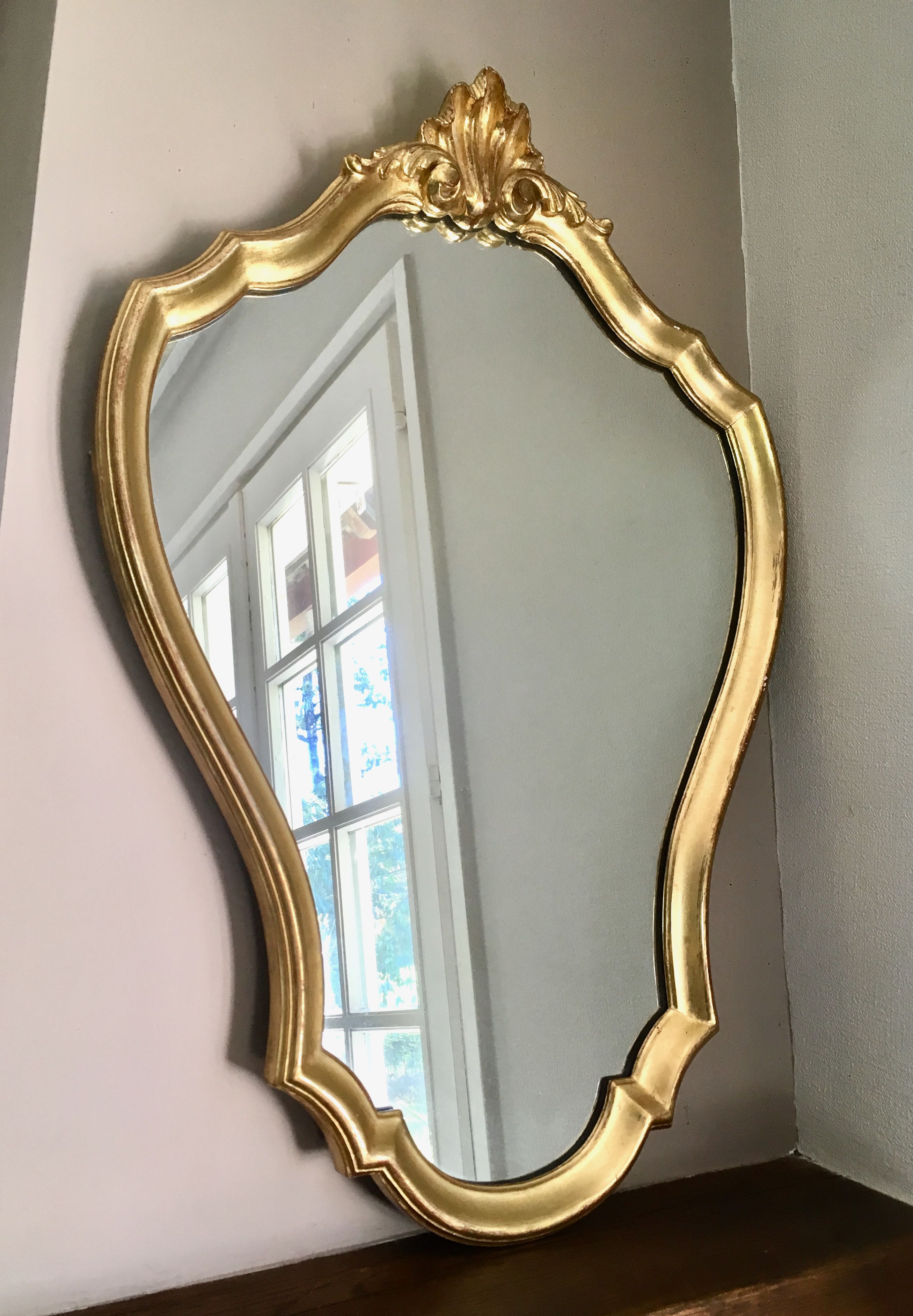 Miroir baroque cadre bois doré 52x74cm