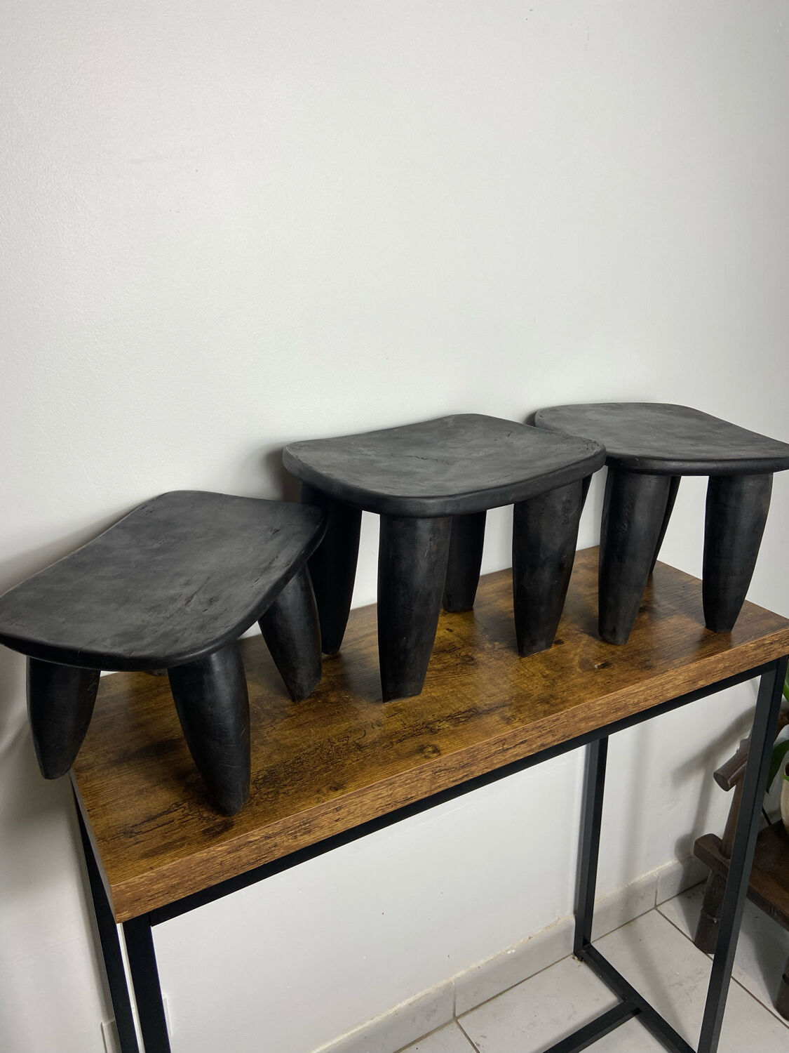 Set of 3 senoufo stools