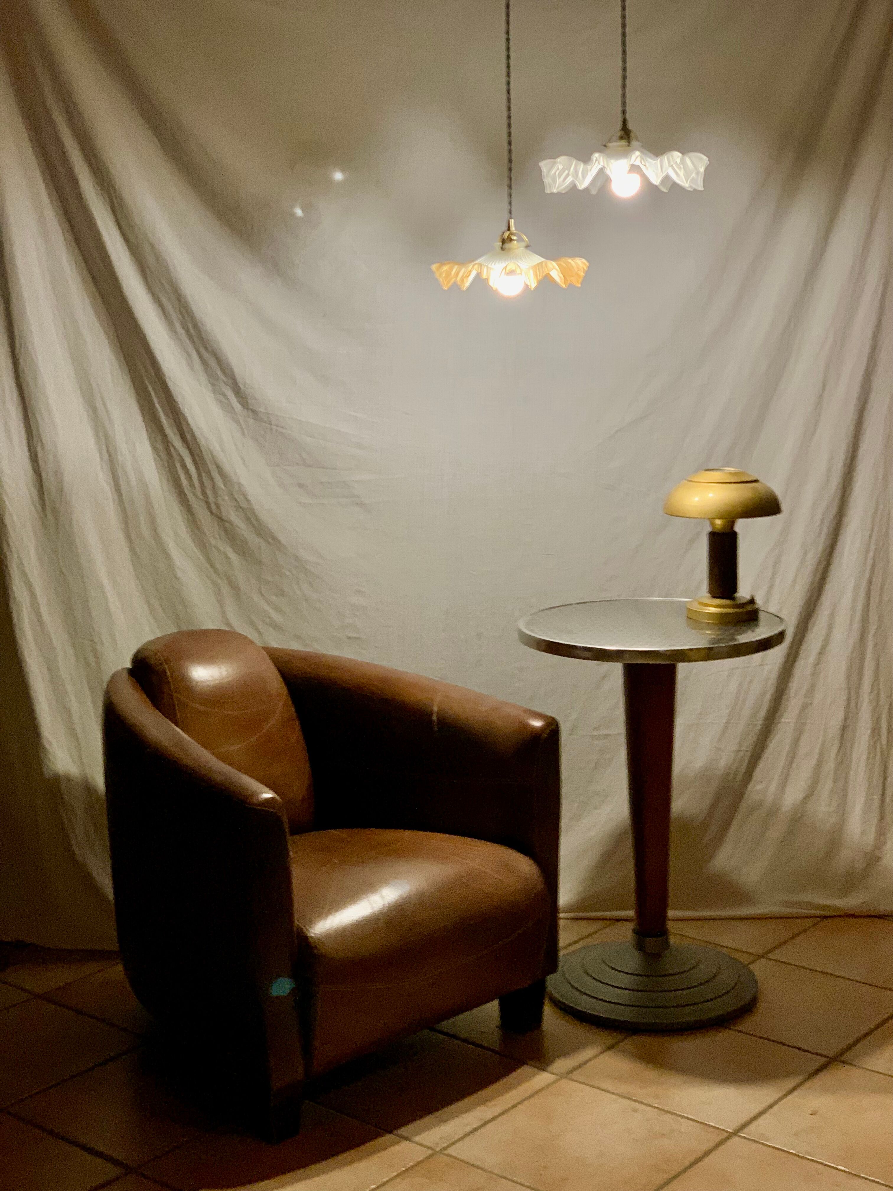 Pair of serrated opalines bistro style 1920