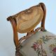 Stool / small bench in canvas, canework and wood late 19th century