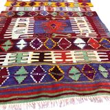 Geometric Handwoven Neutral Kilim Runner