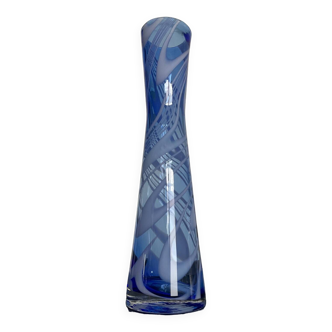 Vase diabolo vintage en pâte de verre