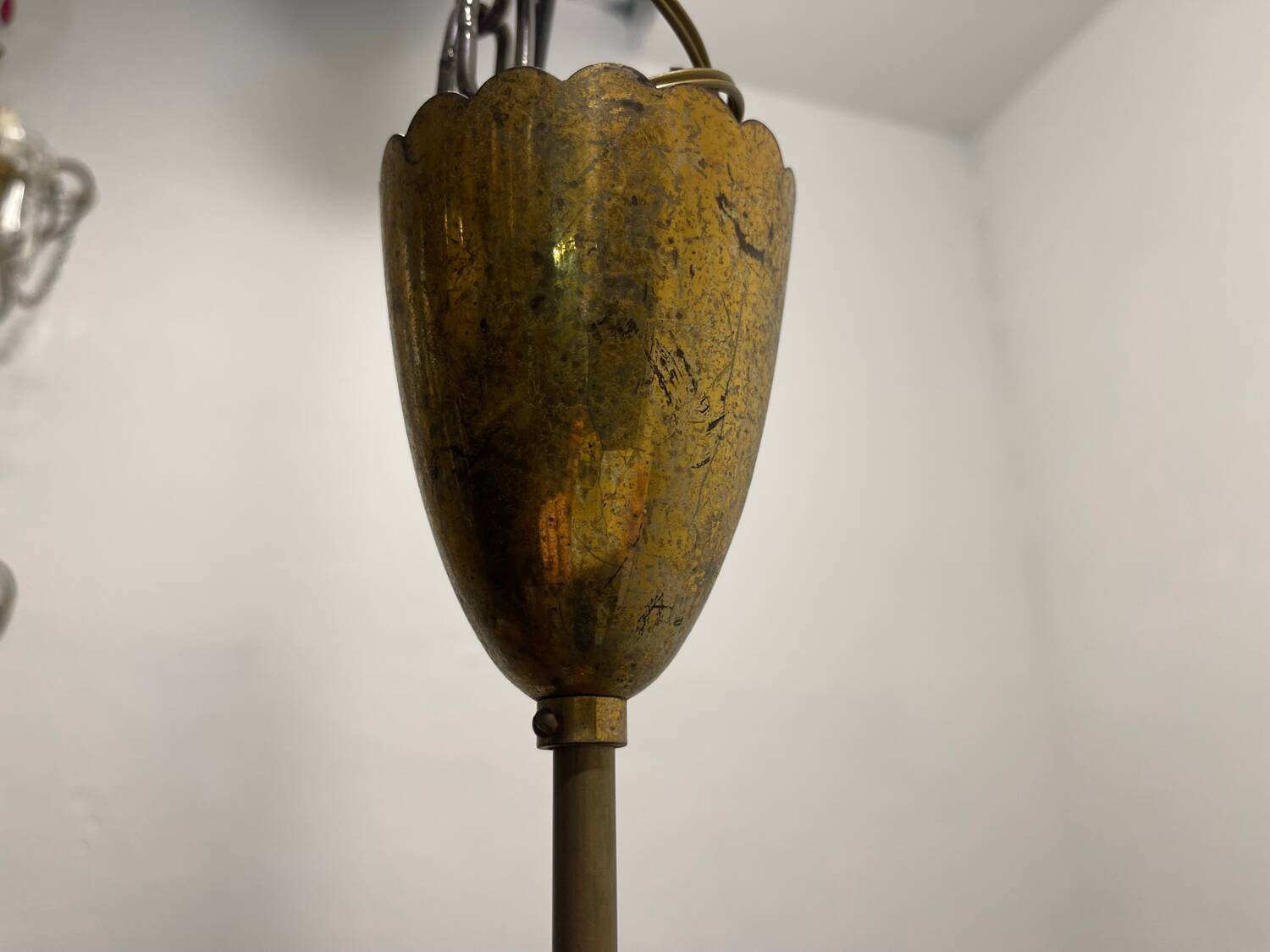 Vintage Bronze Glass Light Pendant 1960’s