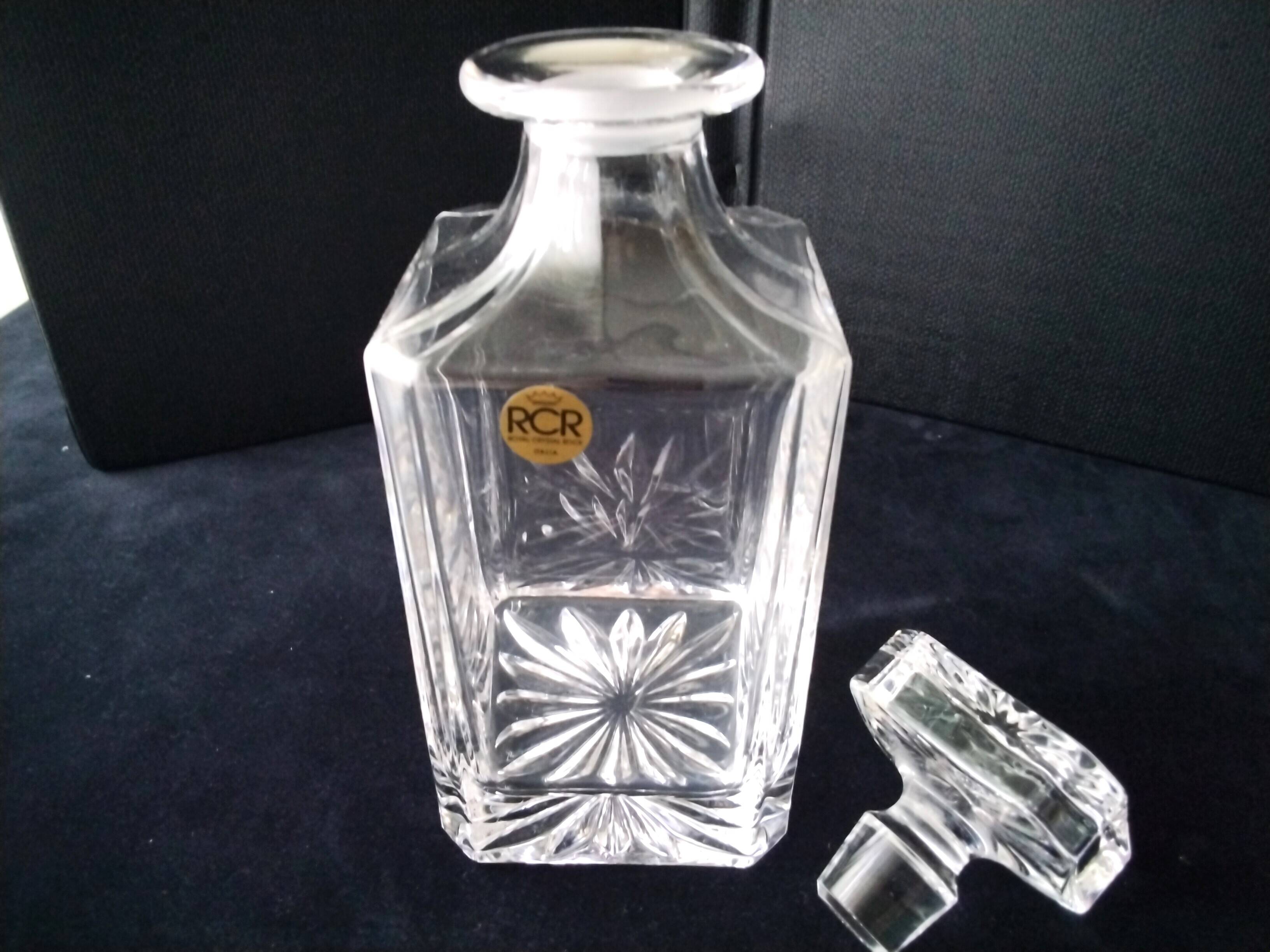 RCR plain crystal whisky carafe