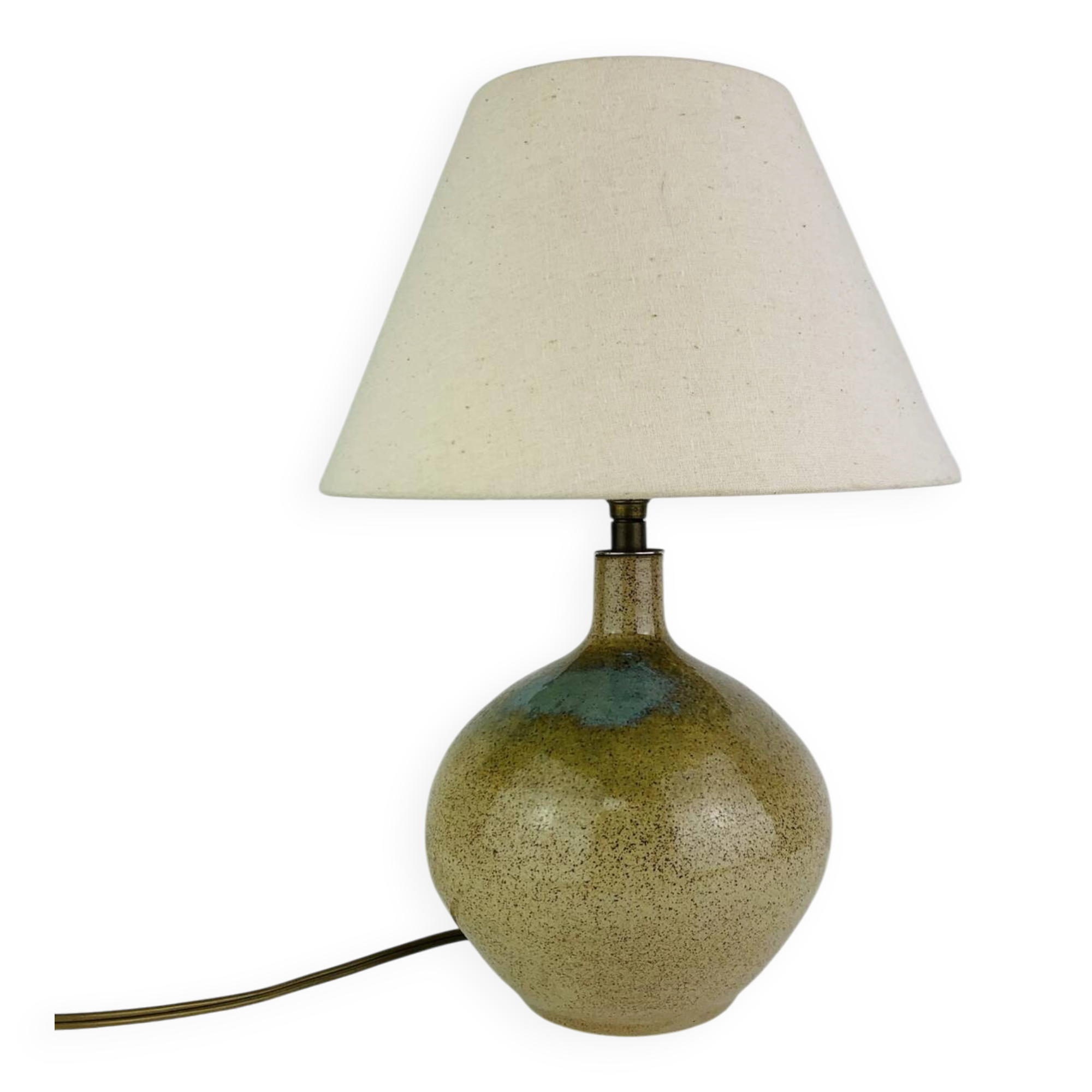 Vintage stoneware globe lamp