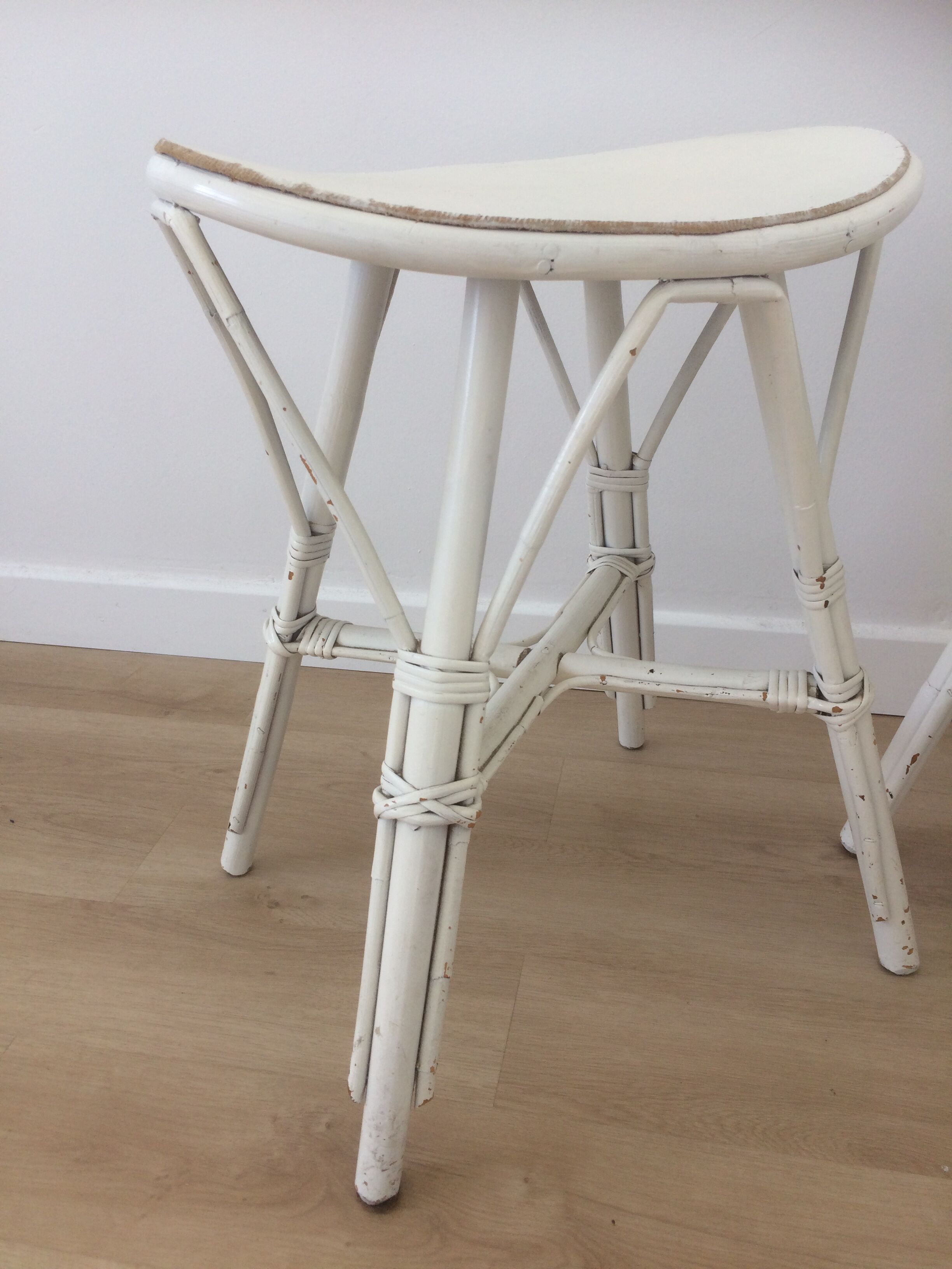 Pair of vintage rattan stools