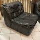 Vintage Black Leather Sofa Design Circa 1980