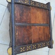 Table basse ancienne tibetaine bois cuivre