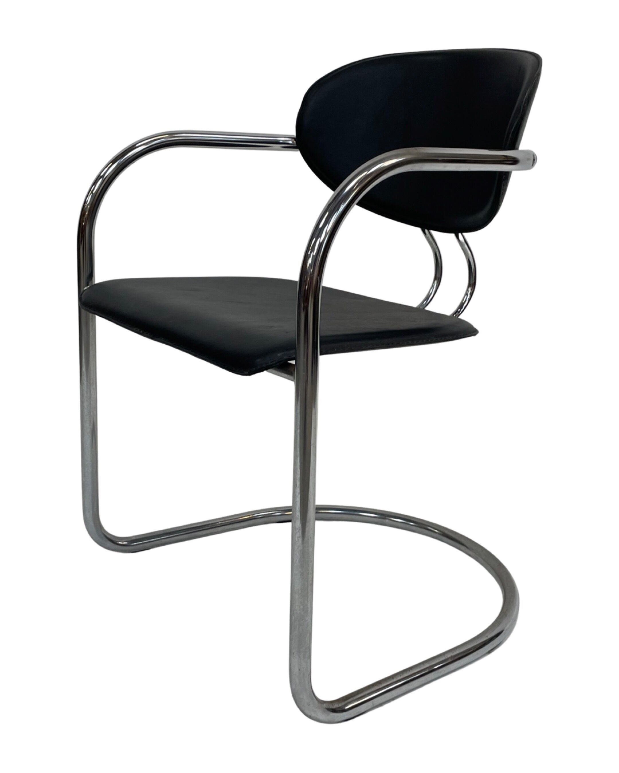 Vintage dining chair effezeta made in Italy design chrome