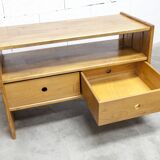 Low cabinet from Maison Regain, solid elm, circa 1960, with drawer