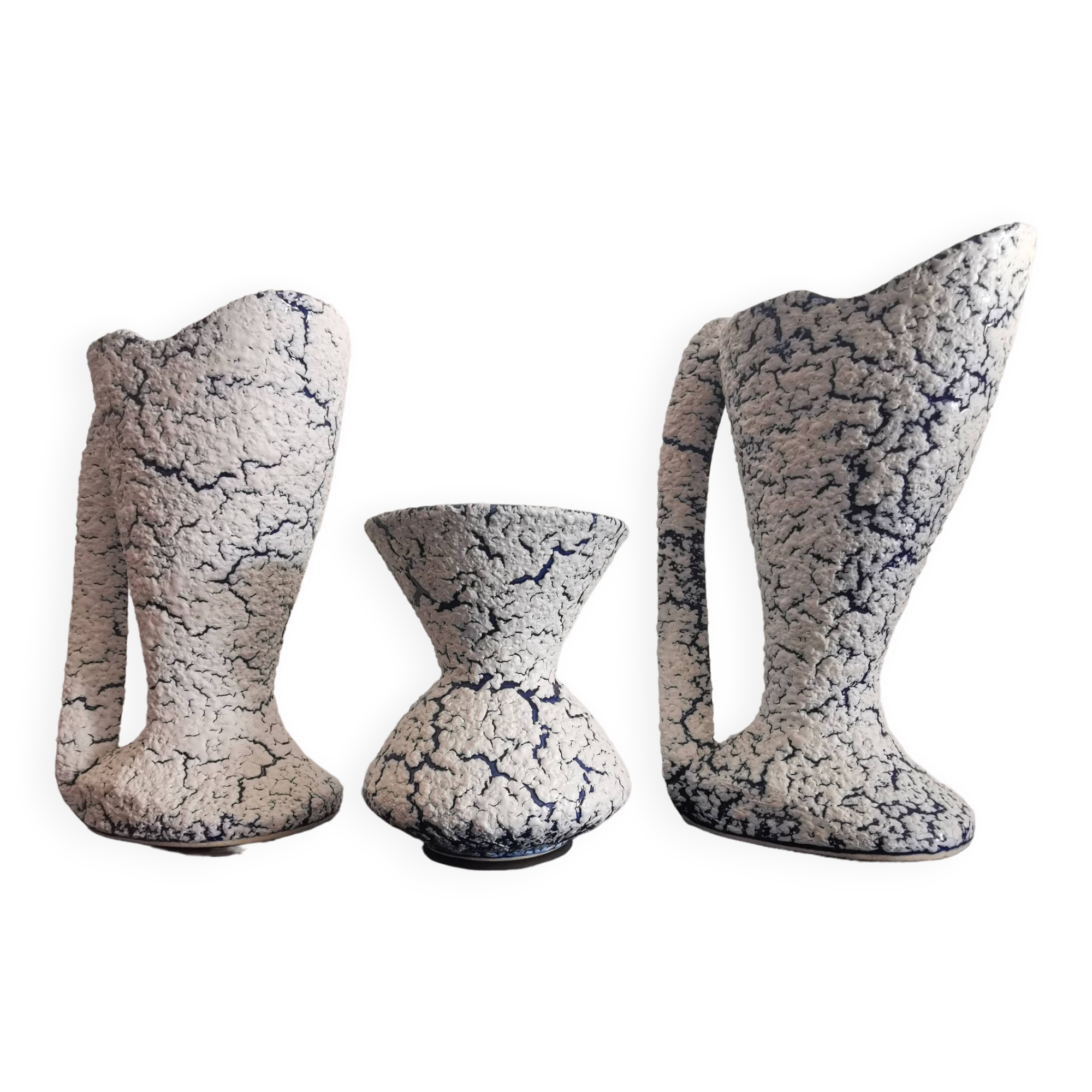 3 ceramic vases “Grès des neiges” France