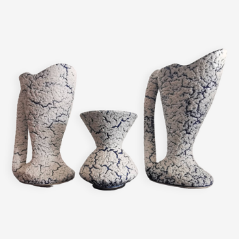 3 ceramic vases “Grès des neiges” France