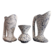 3 ceramic vases “Grès des neiges” France