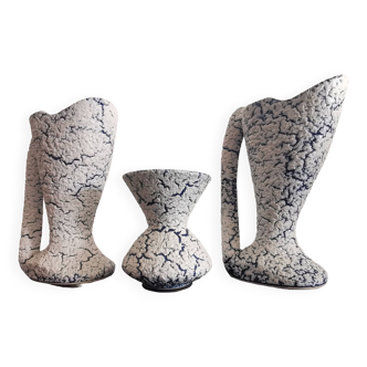 3 ceramic vases “Grès des neiges” France