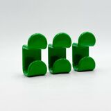 Set of Green Wall Hooks by Ambrogio Rossari for Gedy, 1970s