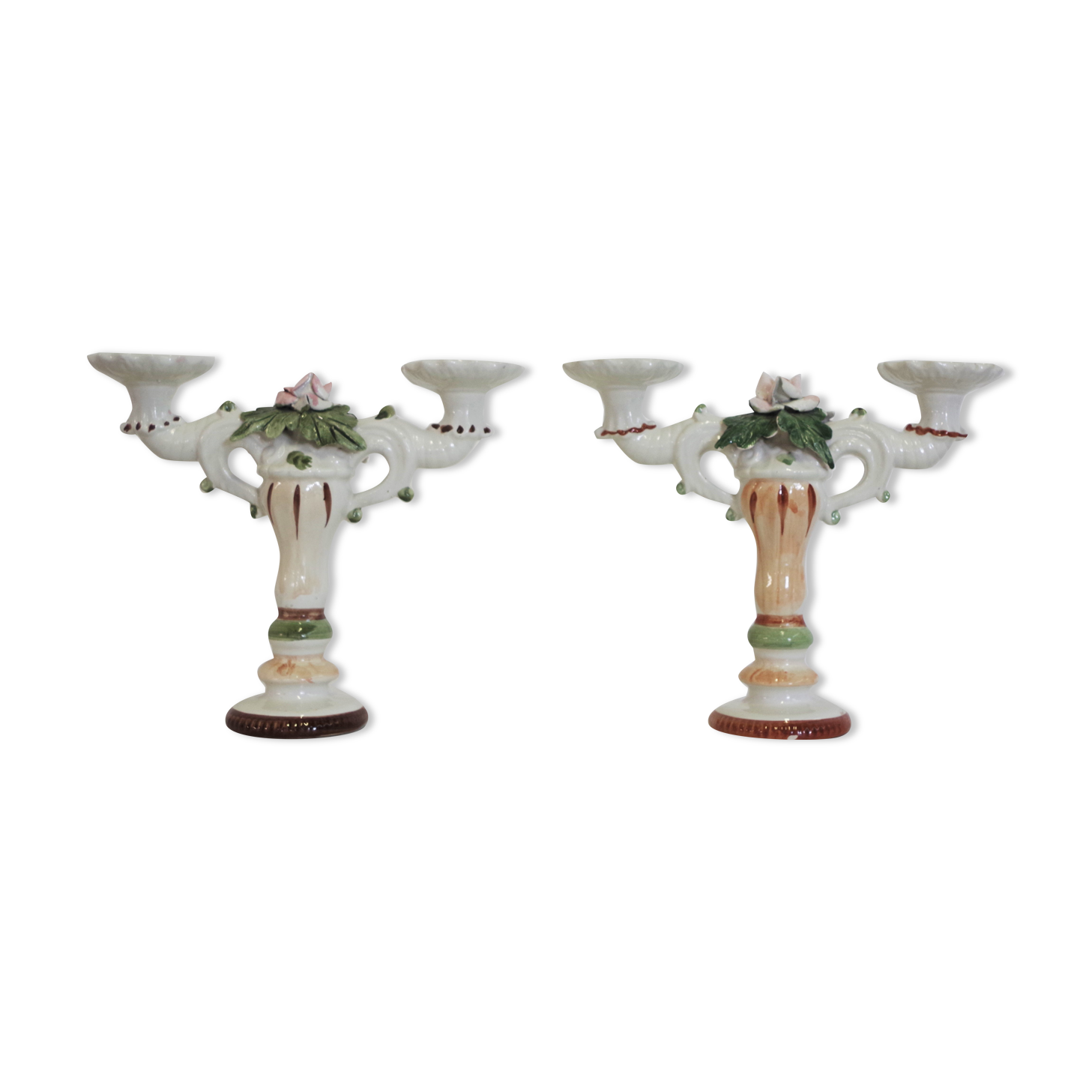Bassano ceramic candelabra, 1970s, set of 2
