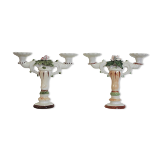 Bassano ceramic candelabra, 1970s, set of 2