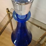 Cobalt blue glass carafe