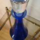 Cobalt blue glass carafe