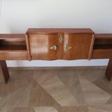 Headboard – console – sideboard – art deco – 2 doors – 2 niches in solid walnut e