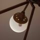 Impressive brass chandelier with opaline globes, Italy 1960s