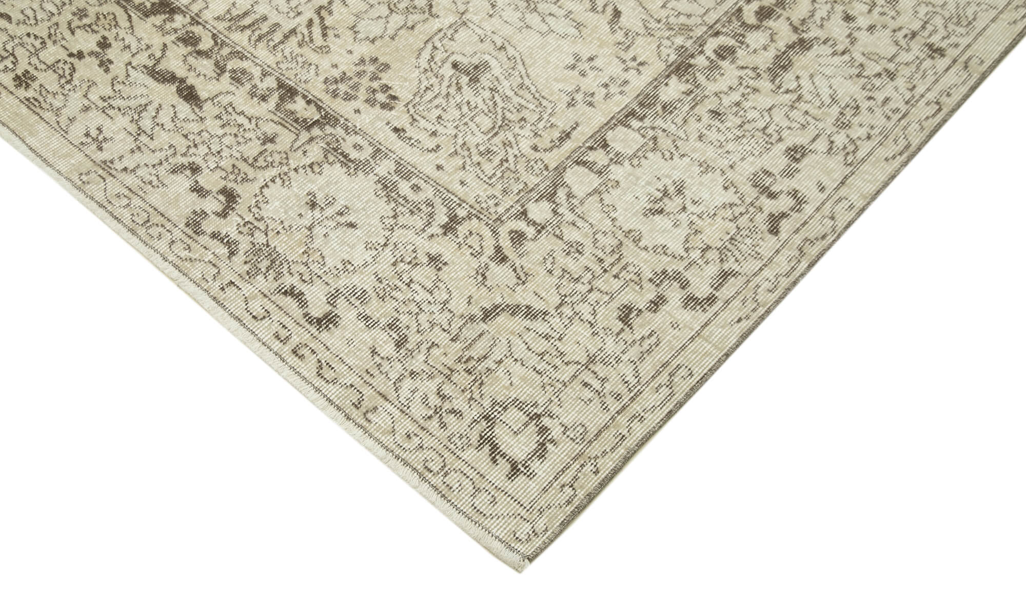 Tapis beige oriental ancien fait à la main 207 cm x 307 cm