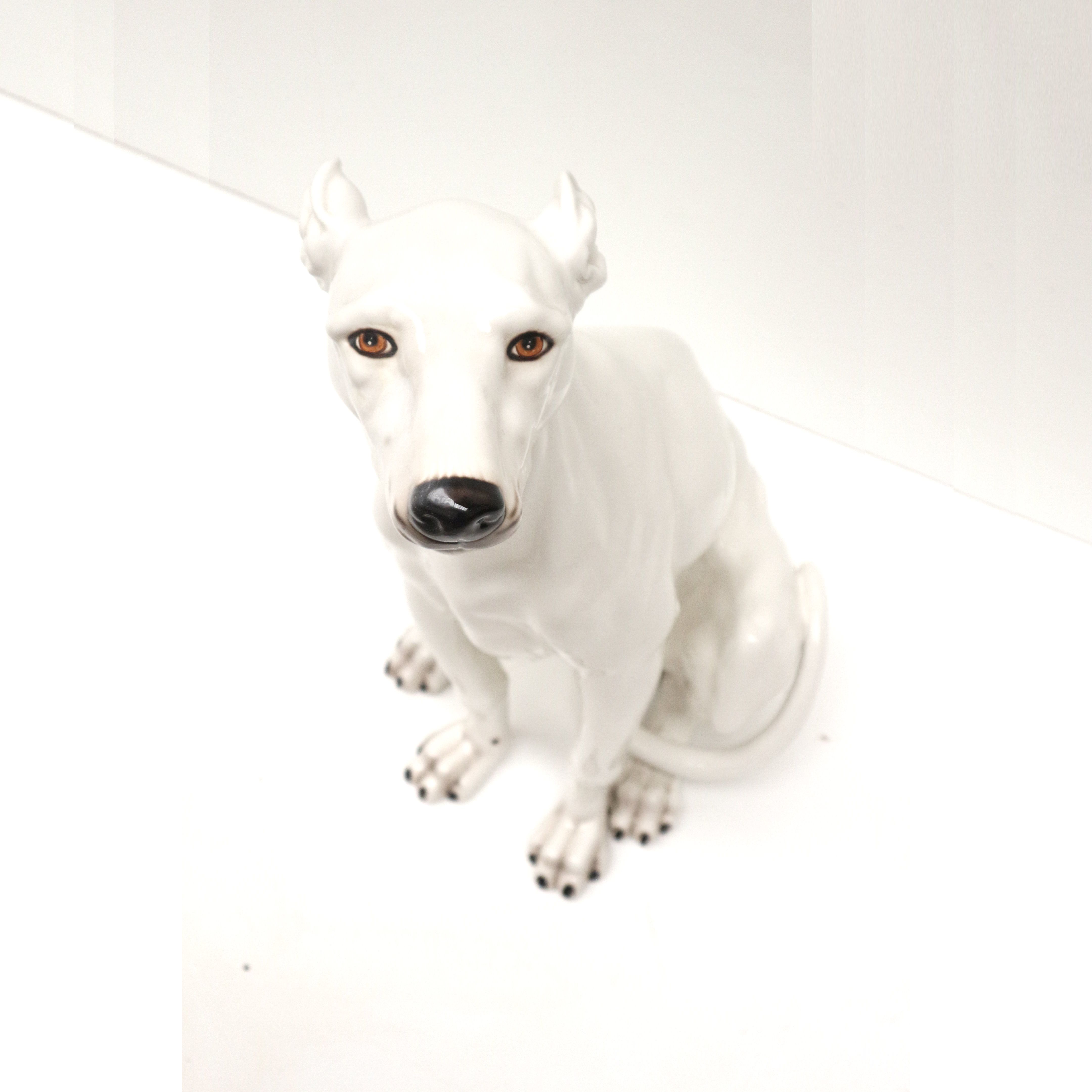 Vintage Italian design hand painted ceramic dog