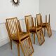 Lot de 6 chaises en hêtre massif vintage bois bicolore design annee 60