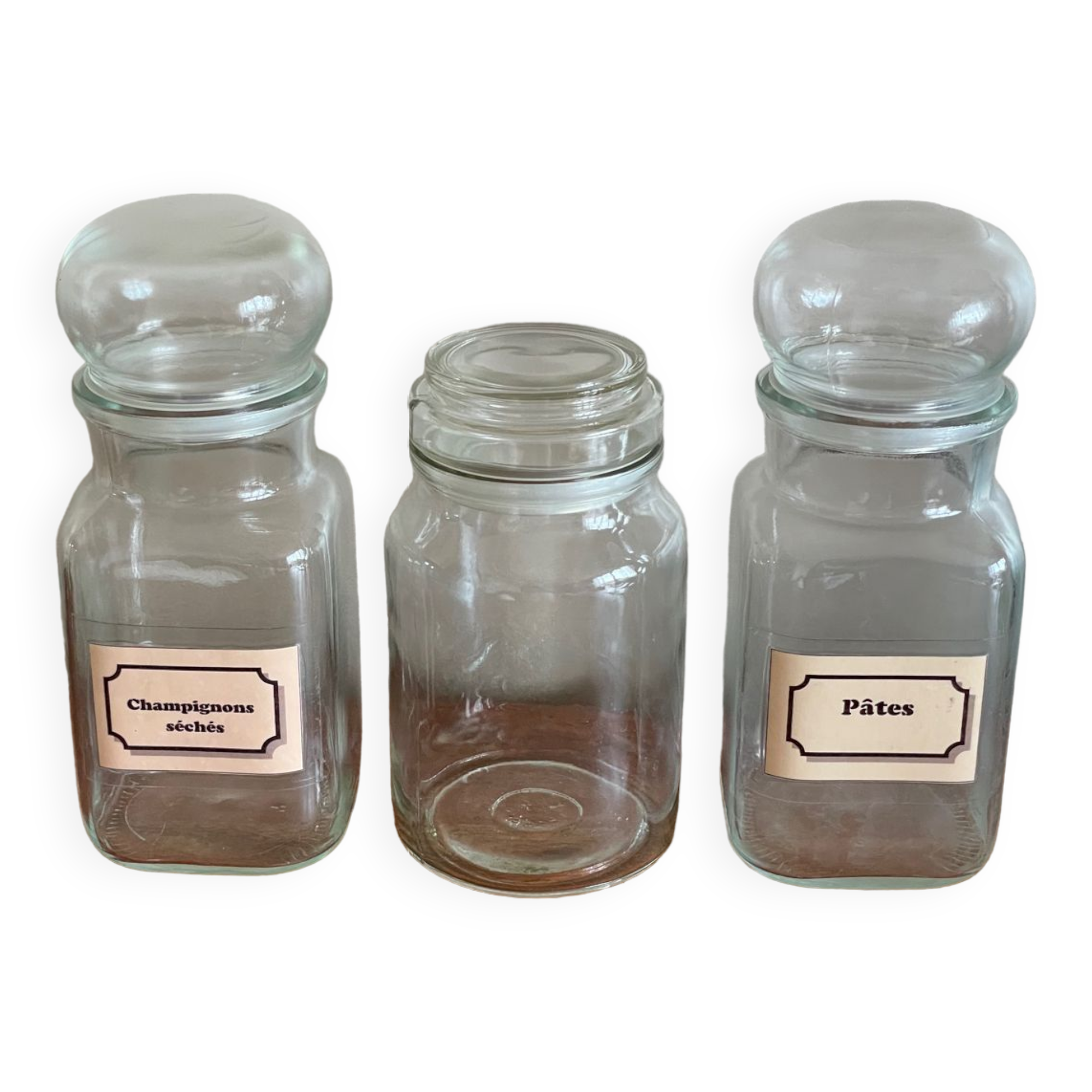 Trio de bocaux pots apothicaire