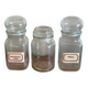 Trio de bocaux pots apothicaire
