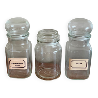 Trio of apothecary jars